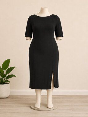 Torrid Black Studio Cupro Bodycon Midi Dress 6X NWT